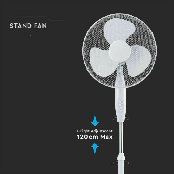 Ανεμιστήρας Ορθοστάτης 40W Δαπέδου 16'' λευκό 