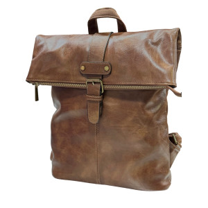 BAG BACKPACK LEATHER MOHICANS PB-878.BROWN