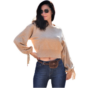 KNITTED PULLOVER MOHICANS QF6701.BEIGE