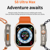 S8 Ultra Max Smartwatch Titanium NFC Series 8 Απάντηση κλήσης 1:1 49mm Μέγεθος 2,08" Οθόνη Sports Ασύρματη φόρτιση Ανδρικό Έξυπνο Γυναικείο ρολόι Μαύρο