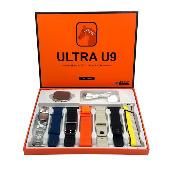 Ultra U9  Smartwatch 7 in 1 Strap Series 9 49mm Screen Μπλε