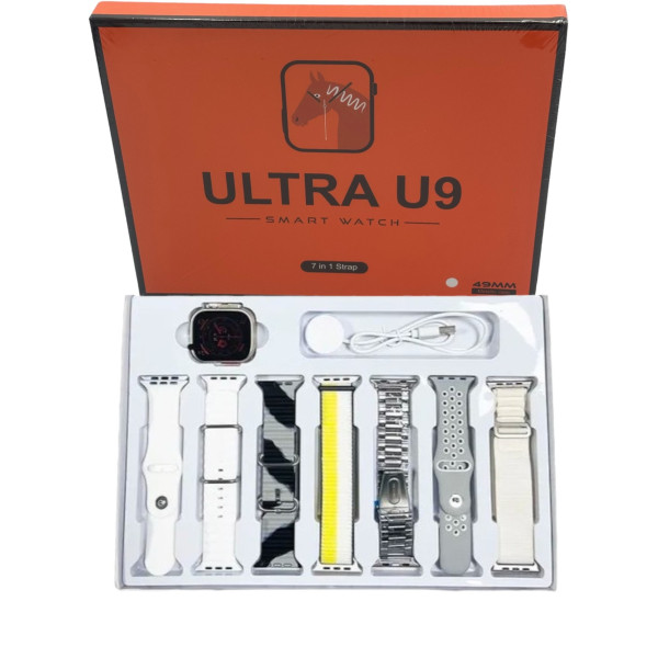 Ultra U9  Smartwatch 7 in 1 Strap Series 9 49mm Screen Λευκό