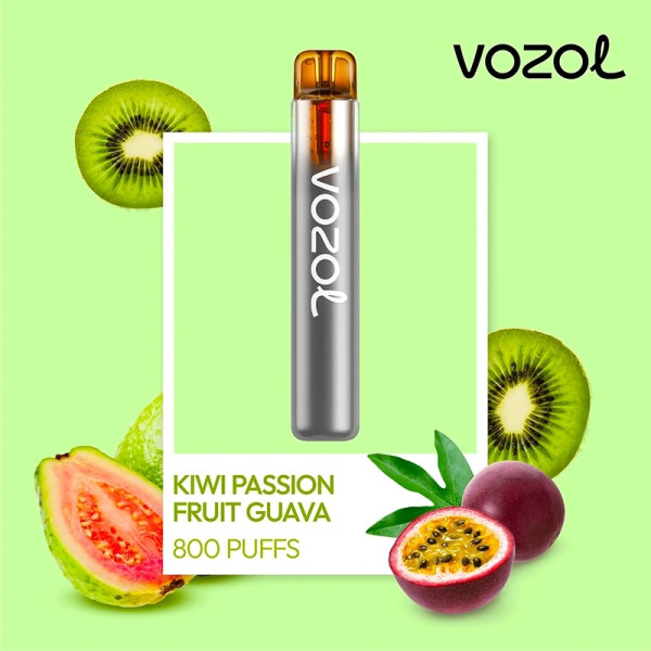 Vozol Neon 800 Kiwi Passion Fruit Guava Ηλεκτρονικό Τσιγάρο μιας Χρήσης 800 Εισπνοών 2ml 20mg 
