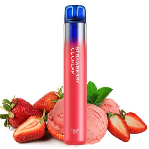 Vozol Neon 800 Strawberry Ice Cream Ηλεκτρονικό Τσιγάρο μιας Χρήσης 800 Εισπνοών 2ml 20mg 