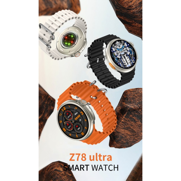 Z78 Ultra 1,52" AMOLED Στρογγυλό Smartwatch 49 mm Heart Rate Fitness tracker Series 8 Reloj Inteligente Ασύρματη φόρτιση Πορτοκάλι