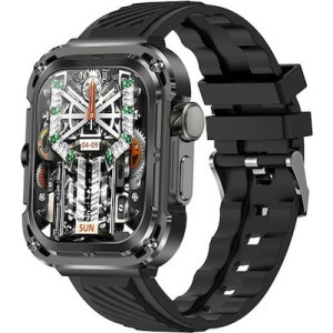 Z85 Max Big 2.04 3 Straps Smartwatch με Παλμογράφο Μαύρο