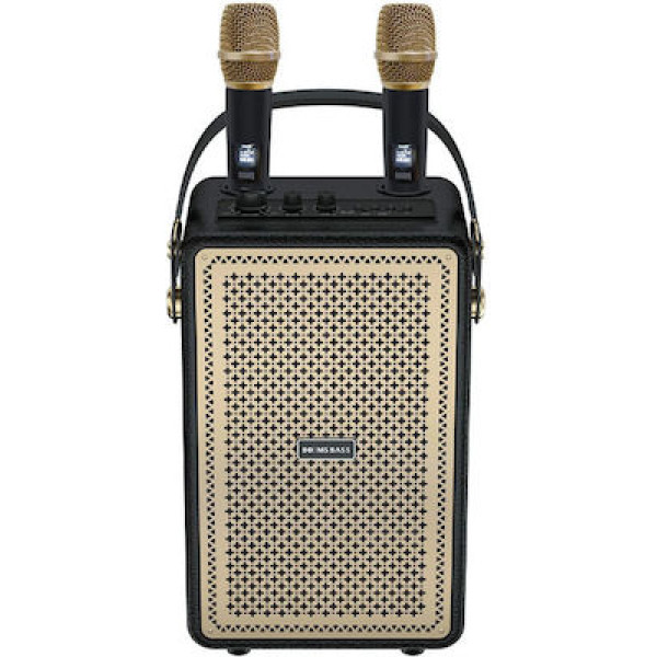 Ασύρματο υπαίθριο ηχείο Bluetooth για πάρτι Karaoke Vintage CMiK MK-4203 Καφέ