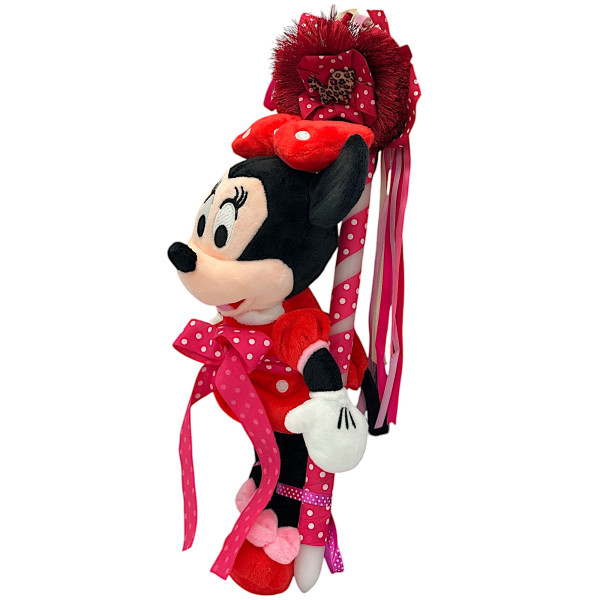 Πασχαλινή λαμπάδα Mohicans με Λούτρινο Disney Minnie Mouse 40cm L112 Κόκκινο