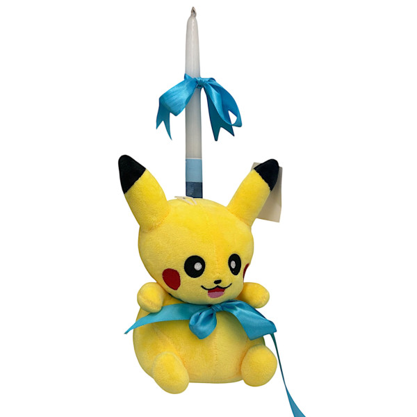 Πασχαλινή λαμπάδα Mohicans με Λούτρινο Pokemon Pikachu 20cm L123 Κίτρινο