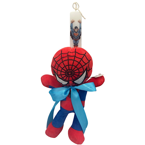 Πασχαλινή λαμπάδα Mohicans με Λούτρινο Spiderman 20cm L129