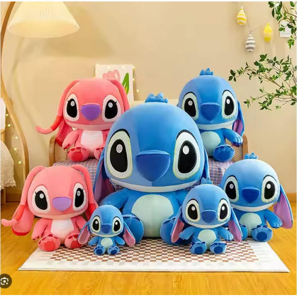 Σετ 2 τμχ Λούτρινα Disney Ροζ και Μπλε Anime Lilo and Stitch 32cm 1440-86230BP