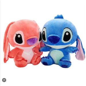 Σετ 2 τμχ Λούτρινα Disney Ροζ και Μπλε Anime Lilo and Stitch 32cm 1440-86230BP