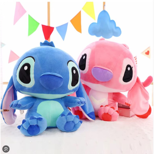 Σετ 2 τμχ Λούτρινα Disney Ροζ και Μπλε Anime Lilo and Stitch 32cm 1440-86230BP