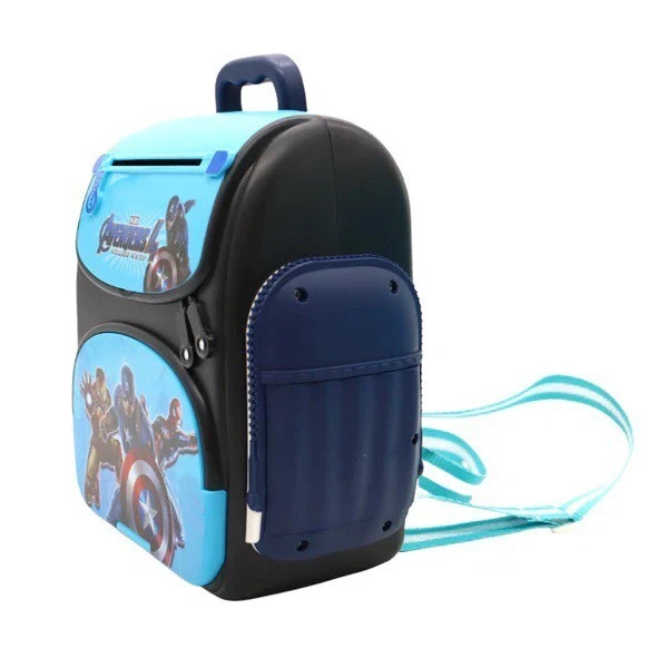 Τσάντα κουμπαράς Backpack Avengers με ψηφιακό κωδικό πρόσβασης για χρήματα και κέρματα, χρηματοκιβώτιο WF-30088 Μπλε