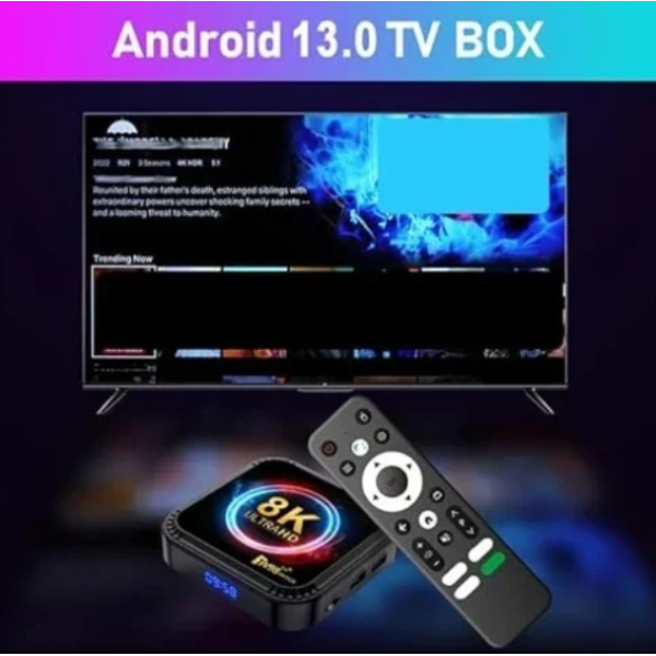 TV Box TV98 8K Android 13 Quad-core 2.4G&5G Dual Band Wifi+BT5.0 RK3528 Μαύρο