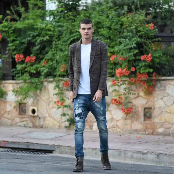 ΑΝΔΡΙΚΟ ΠΑΝΤΕΛΟΝΙ SKINNY JEANS ΦΘΟΡΑ MOHICANS 16-1551 ΜΠΛΕ