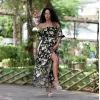 ΓΥΝΑΙΚΕΙΟ ΦΟΡΕΜΑ FLORAL  BOHO MOHICANS 22107 ΜΑΥΡΟ