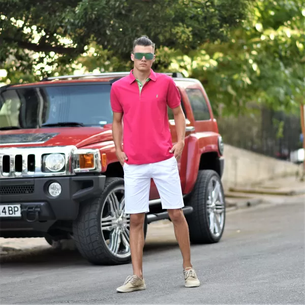 ΑΝΔΡΙΚΟ POLO SHIRT ΜΟΝΟΧΡΩΜΟ MOHICANS 430.ΦΟΥΞΙΑ