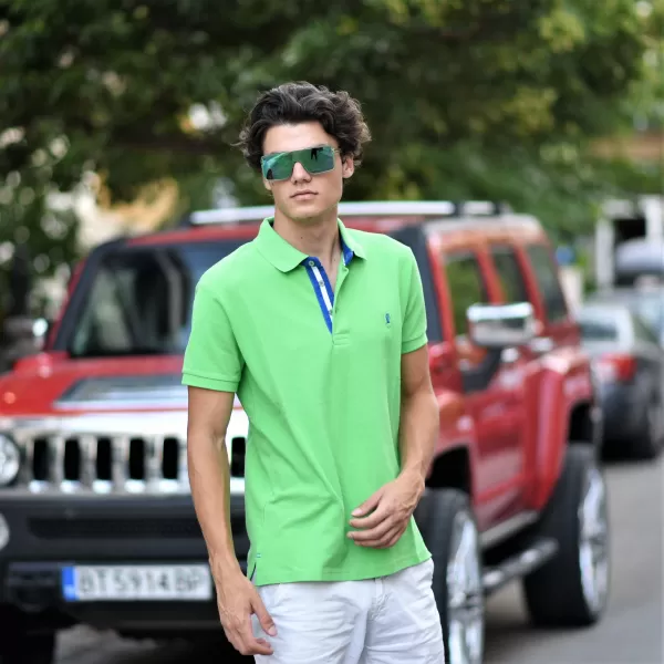 ΑΝΔΡΙΚΟ POLO SHIRT ΜΟΝΟΧΡΩΜΟ MOHICANS 430.ΛΑΧΑΝΗ
