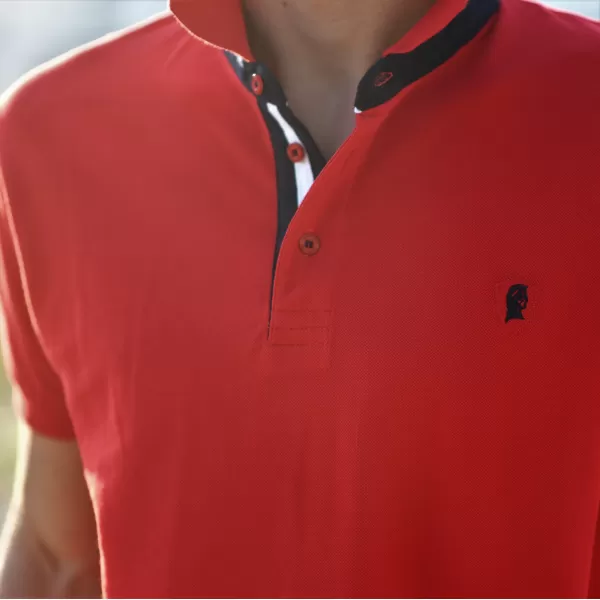 ΑΝΔΡΙΚΟ POLO SHIRT ΜΟΝΟΧΡΩΜΟ MOHICANS 430.ΚΟΚΚΙΝΟ