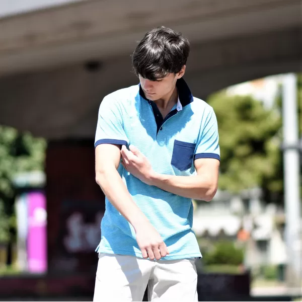 ΑΝΔΡΙΚΟ POLO SHIRT ΡΙΓΕΣ MOHICANS 440.LIGHT-BLUE 