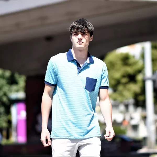 ΑΝΔΡΙΚΟ POLO SHIRT ΡΙΓΕΣ MOHICANS 440.LIGHT-BLUE 