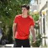 ΑΝΔΡΙΚΗ ΜΠΛΟΥΖΑ T-SHIRT ΛΑΙΜΟΣ ΜΟΝΟΧΡΩΜΗ MOHICANS 454 ΚΟΡΑΛΙ