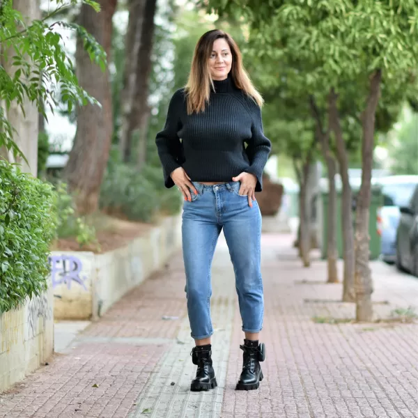 ΠΑΝΤΕΛΟΝΙ ΤΖΙΝ ΨΗΛΟΜΕΣΟ MOM FIT MOHICANS ITA1078 ΜΠΛΕ