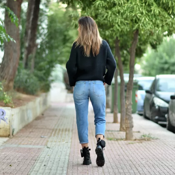 ΠΑΝΤΕΛΟΝΙ ΤΖΙΝ ΨΗΛΟΜΕΣΟ MOM FIT MOHICANS ITA1078 ΜΠΛΕ