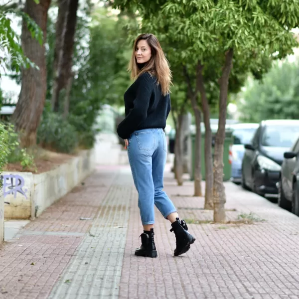 ΠΑΝΤΕΛΟΝΙ ΤΖΙΝ ΨΗΛΟΜΕΣΟ MOM FIT MOHICANS ITA1078 ΜΠΛΕ