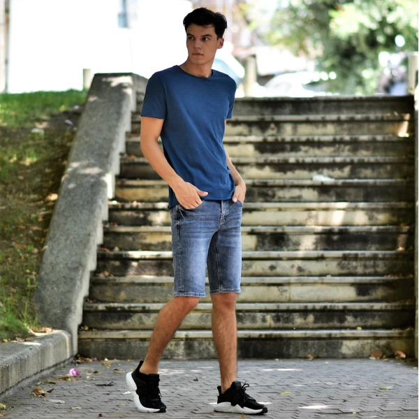 ΑΝΔΡΙΚΗ ΒΕΡΜΟΥΔΑ JEANS MOHICANS JP046 MΠΛΕ