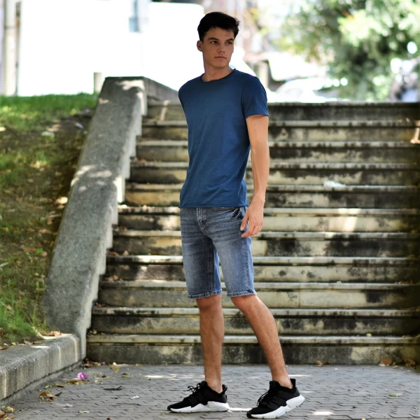 ΑΝΔΡΙΚΗ ΒΕΡΜΟΥΔΑ JEANS MOHICANS JP046 MΠΛΕ
