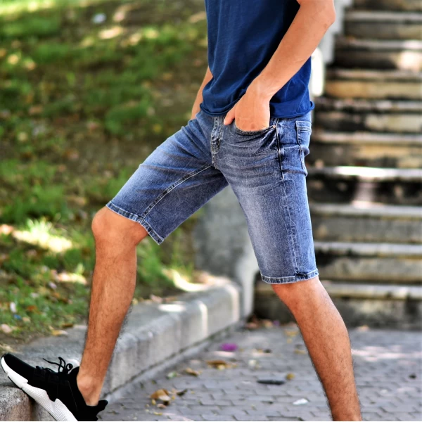 ΑΝΔΡΙΚΗ ΒΕΡΜΟΥΔΑ JEANS MOHICANS JP046 MΠΛΕ