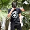 ΑΝΔΡΙΚΗ ΜΠΛΟΥΖΑ T-SHIRT ΛΑΙΜΟΣ ΣΤΑΜΠΑ MOHICANS MCNS06 ΜΑΥΡΟ