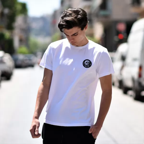 ΑΝΔΡΙΚΗ ΜΠΛΟΥΖΑ T-SHIRT ΛΑΙΜΟΣ ΛΟΓΟΤΥΠΟ MOHICANS MCNS07.ΛΕΥΚΟ