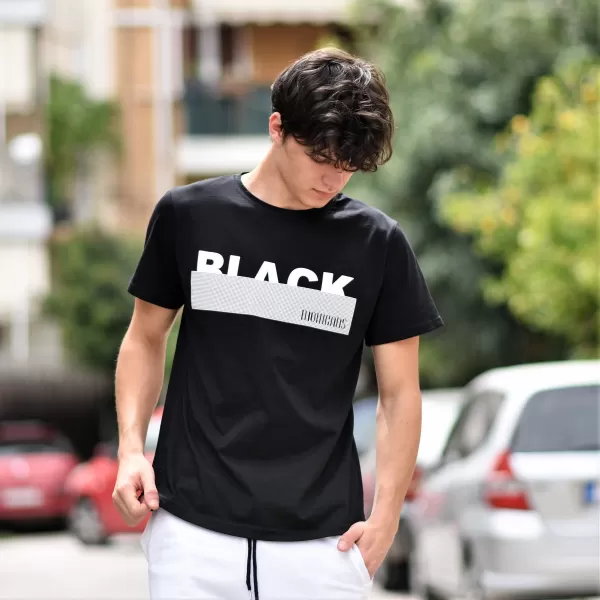 T-SHIRT ΛΟΓΟΤΥΠΟ BLACK MOHICANS MCNS10.ΜΑΥΡΟ