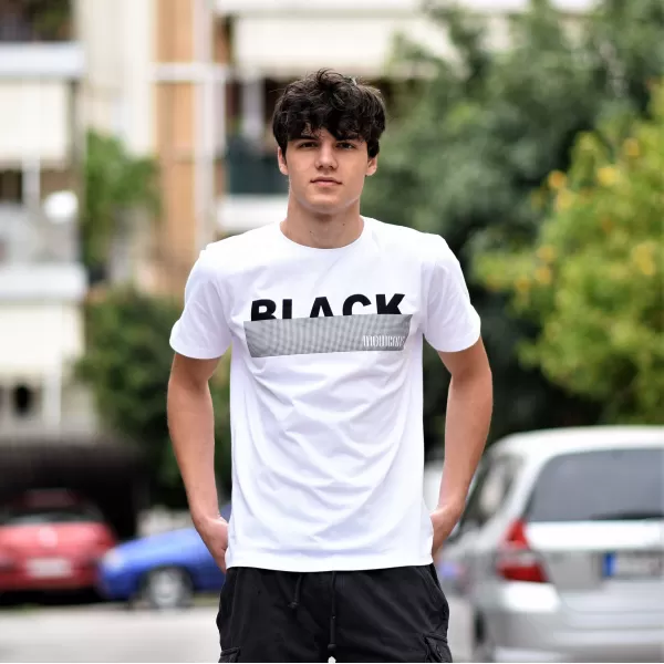 T-SHIRT ΛΟΓΟΤΥΠΟ BLACK MOHICANS  MCNS10.ΛΕΥΚΟ