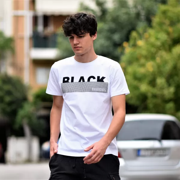 T-SHIRT ΛΟΓΟΤΥΠΟ BLACK MOHICANS  MCNS10.ΛΕΥΚΟ