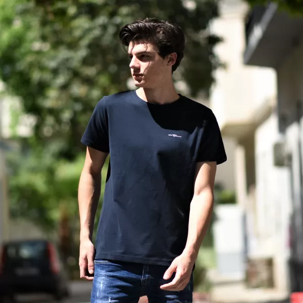 ΑΝΔΡΙΚΗ ΜΠΛΟΥΖΑ T-SHIRT ΛΑΙΜΟΣ SMALL CALLIGRAPHIC MOHICANS MCNS12 ΜΠΛΕ