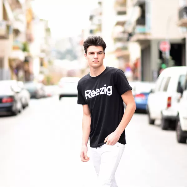 ΑΝΔΡΙΚΗ ΜΠΛΟΥΖΑ T-SHIRT ΛΑΙΜΟΣ ΣΤΑΜΠΑ MOHICANS R20.BLACK 