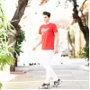 ΑΝΔΡΙΚΗ ΜΠΛΟΥΖΑ T-SHIRT ΛΑΙΜΟΣ ΣΤΑΜΠΑ MOHICANS R21.RED 