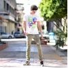 ΑΝΔΡΙΚΗ ΜΠΛΟΥΖΑ T-SHIRT ΛΑΙΜΟΣ ΣΤΑΜΠΑ MOHICANS RE19.WHITE 
