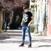 ΑΝΔΡΙΚΗ ΜΠΛΟΥΖΑ T-SHIRT ΛΑΙΜΟΣ ΣΤΑΜΠΑ MOHICANS RE19 ΜΑΥΡΟ