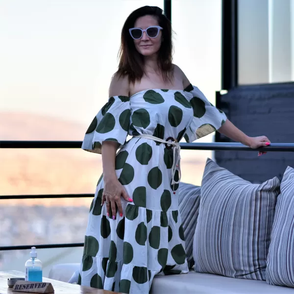 ΓΥΝΑΙΚΕΙΟ ΦΟΡΕΜΑ ΜΑΚΡΥ ΕΞΩ ΩΜΟ BOHO MOHICANS T2201 ΛΕΥΚΟ