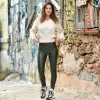 ΓΥΝΑΙΚΕΙΟ ΠΛΕΚΤΟ ΛΑΙΜΟ V ΜΑΚΡΥ ΜΑΝΙΚΙ MOHICANS X5830.BEIGE
