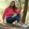 ΓΥΝΑΙΚΕΙΟ ΠΛΕΚΤΟ ΛΑΙΜΟ V ΜΑΚΡΥ ΜΑΝΙΚΙ MOHICANS X5830.PINK
