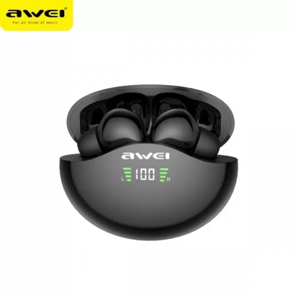 ΑΣΥΡΜΑΤΑ  ΑΚΟΥΣΤΙΚΑ BLUETOOTH ΜΕ ΚΟΥΤΙ ΦΟΡΤΙΣΗΣ AWEI TWS T12P.ΜΑΥΡΟ