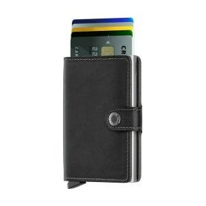 Mohicans Miniwallet Original Δερμάτινο Ανδρικό Πορτοφόλι Καρτών με RFID και Μηχανισμό Slide CCC-32 Μαύρο