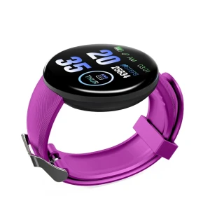 D18 Smartwatch με Παλμογράφο Μωβ