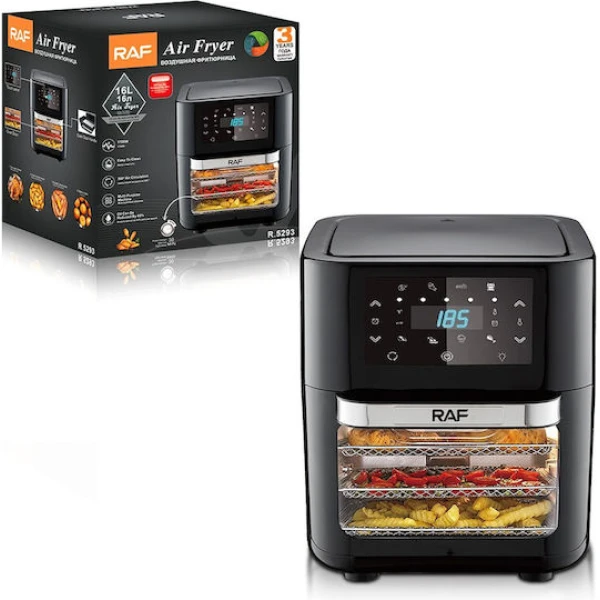 Air Fryer Φούρνος 1700W 12lt 32X32X38cm Raf R.5293 Μαύρο